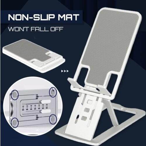 Portable Folding Mobile Phone Bracket Adjustable Phone Holder Stand for IPhone Ultra IPad Tablet Foldable Metal Holder for Desk