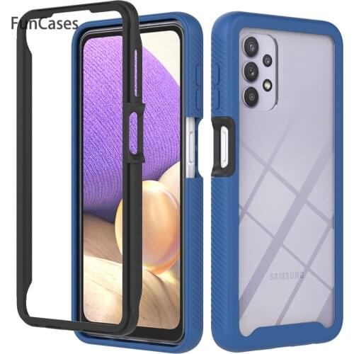 Transparent Back Cover Silicon Cases For funda Samsung A32 Case Phone Pouch sFor Estojo Samsung Galaxy ajax A32 5G Frame And
