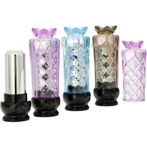 Empty Lip Balm Tube 12.1mm Black Pineapple Lipstick Tube Empty Purple Pineapple Lip Balm Packaging Blue Cosmetic Container 50pcs