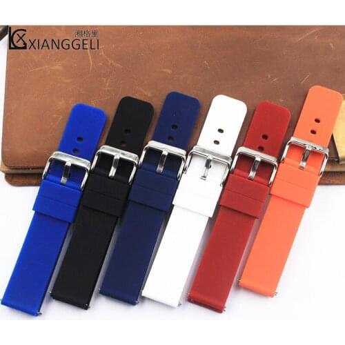 Silicone strap18mm20mm22mm pin buckle strap Quick release watch strap Suitable for outdoor sports diving ladies mens watch band