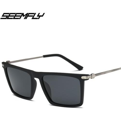 Seemfly Men Pplarized Sunglasses Classic Vintage Square Frame Sun Glasses UV400 Outdoor Shades Driving Travel Goggle Eyewear