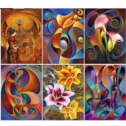 Modern Abstract Mosaic Diamond Art Painting Impression Handmade Crafts Jewel Cross Stitch Home Decor Embroidery Diamond Kit