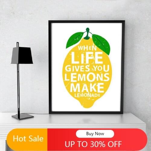 WTQ Modern When Life Gives You Lemons Make Lemonades Kitchen Decor Wall Art Canvas Painting Prints Posters Home Decorative
