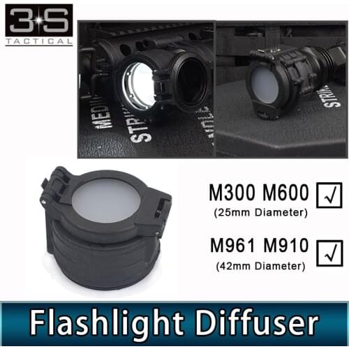 Tactical Airsoft 25mm/42mm Diameter Diffuser Filter For Surefir M961 M910 M300A M600B M600C Scout Light Cover