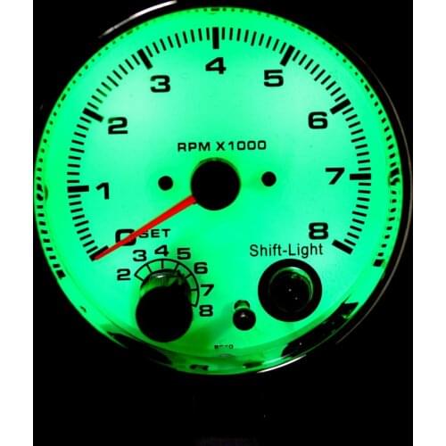 Universal 3.75" 95mm Auto Tachometer Gauges 7 Color Displaying LED 0-8000RPM