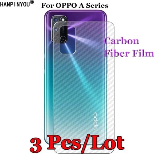 3 Pcs/Lot For OPPO A31 A53 2020 A8 A52 A72 A92 3D Non-slip Clear Carbon Fiber Back Film Screen Protector Protective Sticker