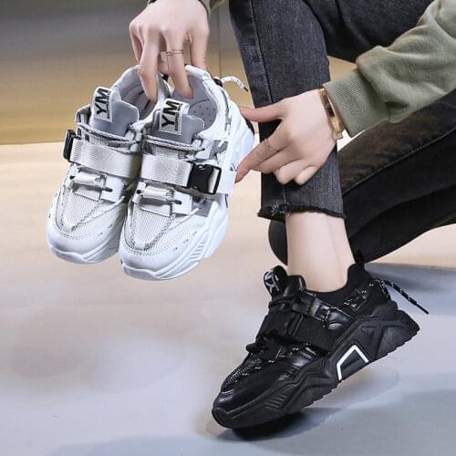 2021Fashion Women Platform Sneakers New Brand Ladies Casual Sport Shoes Breathable Woman Thick Bottom Buckle Deco Running Shoes