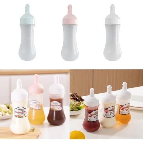 1pcs Condiment Squeeze Bottles With Twist On Cap Lids Ketchup Mustard Mayo Hot Sauces Olive Oil Bottles Kitchen Gadget