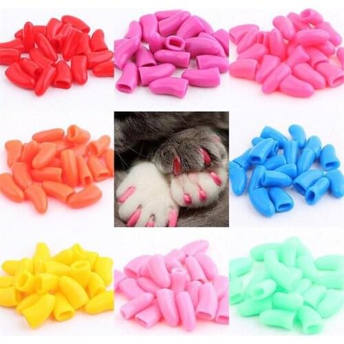 20 Grains Fashion Rubber Pet Toy Anti Scratch and Scratch Prevention of Pet Nail Sleeve for Dogs/ Cats Pet Supplies Accessories