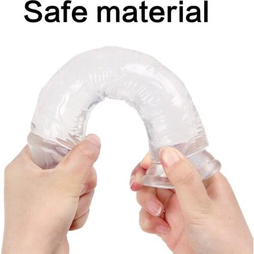 3 Sizes Translucent Soft Jelly Big Dildo Realistic Fake Dick Penis Butt Plug Sex Toys for Woman Men Vagina Anal Massage