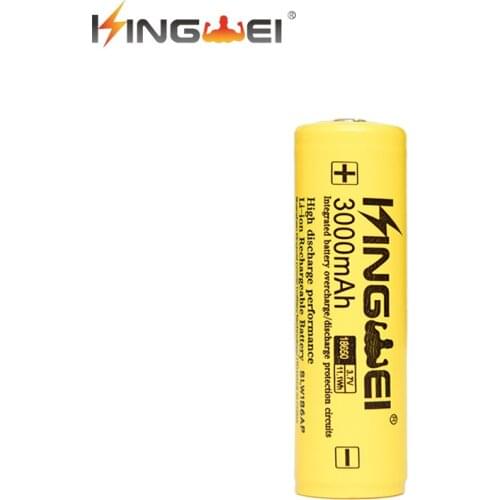 4pcs 2016 Newest Original Kingwei Li Ion Battery 3.7v 18650 Real Capacity 3000mah with Protection Board for LED flashligh