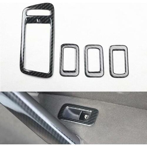 4pcs/set Car Door Armrest Window Lift Switch Decoration Frame Trim Styling FOR Volkswagen Golf 7 2014-2017 Left hand Drive