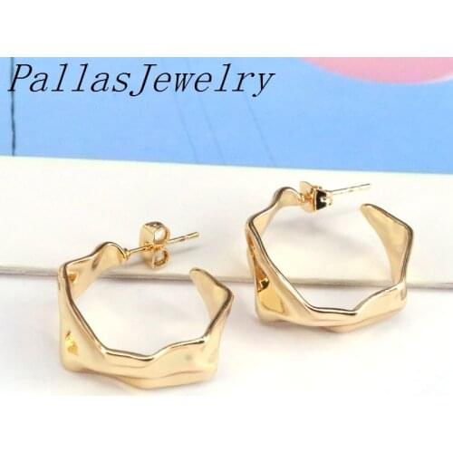 5Pairs, Fashion Hoop-Earring Brincos Geometric Jewelry Gold Plating Metal Stud Earring Wedding Jewelry Party Gift