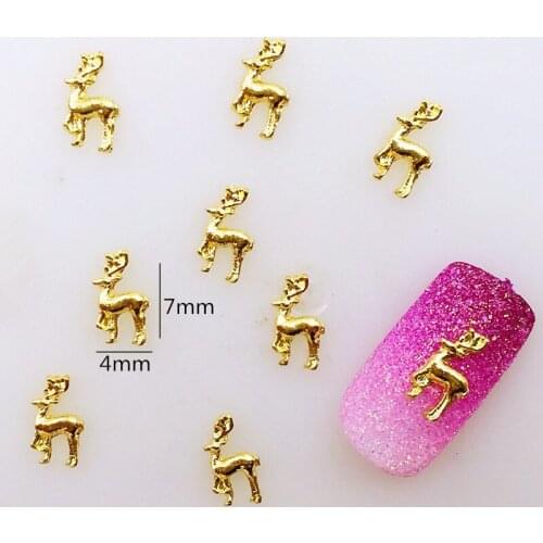 50pcs/pack Japan Korea Alloy Nail Art 3D Gold Giraffe Metal Accessorie Collection for Phototherapy Nail Sticker DIY