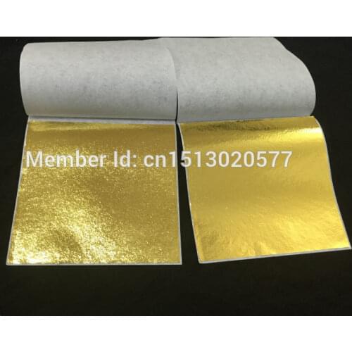 500 sheets Taiwan shiny metal gold leaf decor leaf color like 24k gold