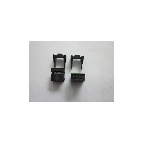 FREE SHIPPING 100PCS/LOT FC-6P 2x3P 2.54mm IDC Socket With Strain Relief , ISP / JTAG Plug Conector