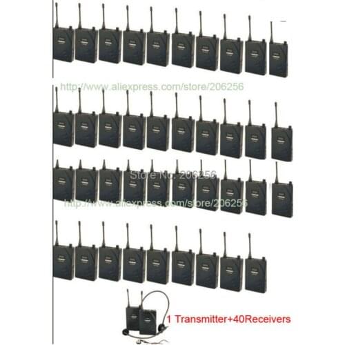 Takstar UHF-938/ UHF 938 UHF frequency Wireless Tour Guide System 50m Operating Range 1 Transmitter+40Receivers for Tour guiding