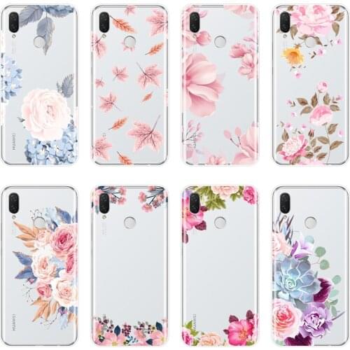 For Huawei Nova Smart Lite 2017 Case Silicone Soft Rose Flower Pink Back Cover For Huawei Nova 2i 2 Lite Plus 3 3I 3E Phone Case