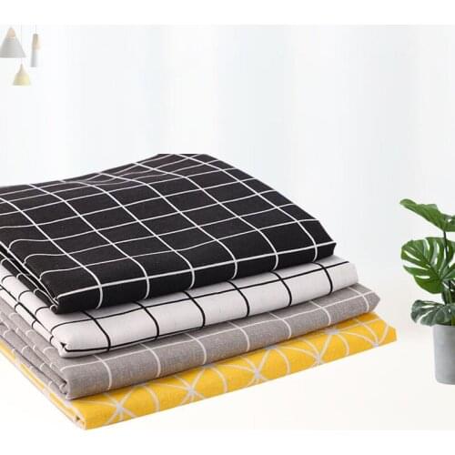 DIY 1pcs/lots 50x145cm Lattice Cotton and Linen Hand-embroidered table cloth Fabric Bundle Sewing Quilting Crafts for Handmade