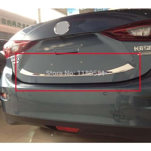 For Mazda 3 M3 Axela sedan(4DR) 2014 2015 2016 ABS Chrome Rear Door Trunk Lid Below Cover Trim Exterior Molding Stickers