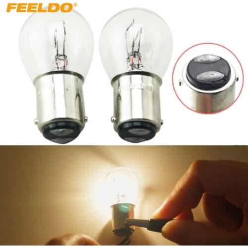 FEELDO 50pcs 24V 1157 BAY15D P21/5W S25 Car Clear Glass Lamp Brake Tail Bulb Truck Bus Indicator Halogen Lamp #HQ1690