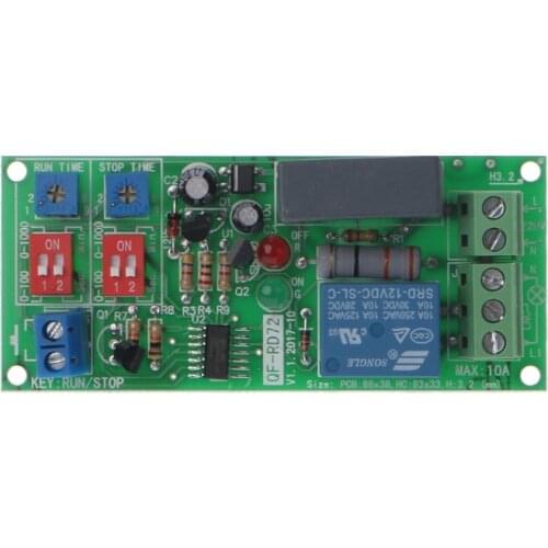 AIUI Relay Cycle Delay Timing Timer Relay Switch Turn ON/OFF Module AC 110V 120V 220V 230V