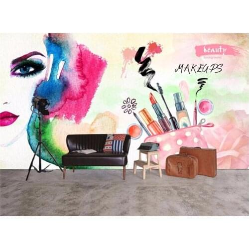 Customize any size wallpapers murals photo beauty salon beauty painting nail shop decoration posters image wall