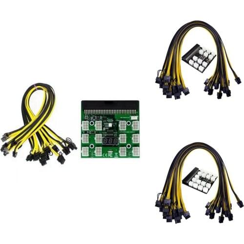 Breakout Board Kit With 12 6Pin To 6 + 2 8Pin Power Cords For HP 1200W