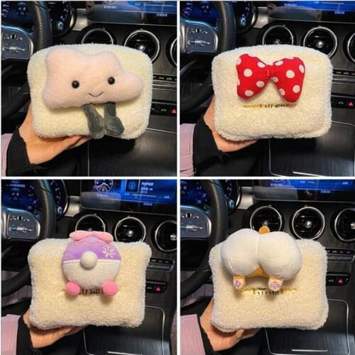 Car Tissue Box Pumping Creative Cute Car Hanging Sun Visor Armrest Box Car Drawer Box Interior Accessories