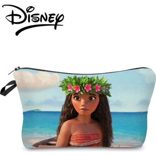 Disney Moana Makeup Bag High Quality Organizer Bag Portable Child Candy Bag Cartoon Pretty Black Person Girl Pouch Cosmetic Bag