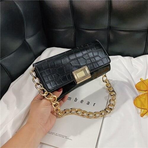 Stone Grain PU Leather Small Crossbody Bags for Women 2020 Trend Chain Hand Bag Womens Branded Trending Shoulder Handbags