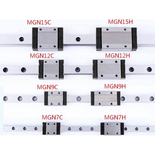MGN7 MGN12 MGN15 MGN9 300 350 400 450 500 600 800mm miniature linear rail slide 1pcMGN9 linear guide+1pcMGN9H carriage