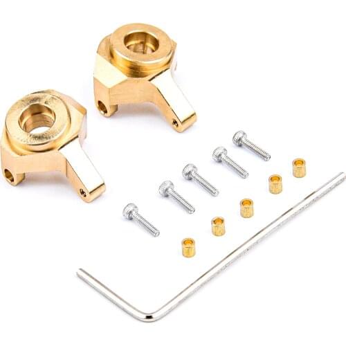2PCS Brass Steering Knuckle Set for 1/24 1:24 Axial SCX24 90081 RC Car Upgrade Parts