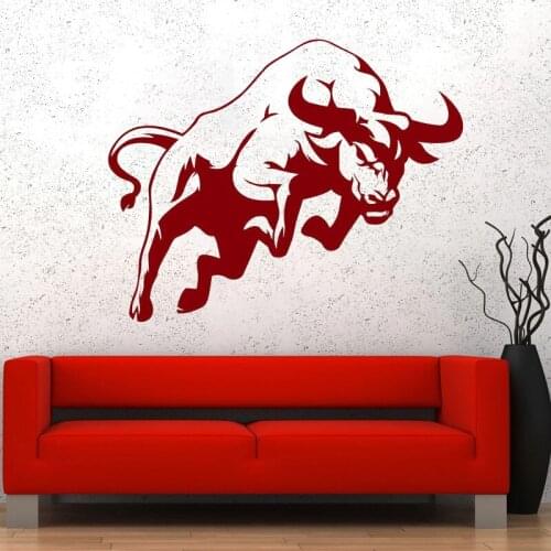 Bull Wall Sticker Spanish Bullfight Decal Means Strength Courage Stickers Animal Home Decor Bedroom Living Decoration Creative