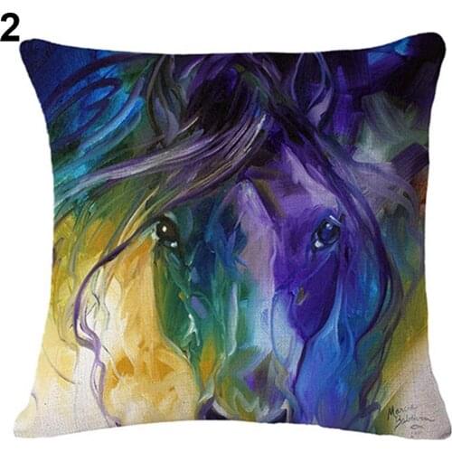 Cushion Cover 18 inch Watercolor Horse Sofa Cushion Cover Fashion Pillow Case Home Car Decor