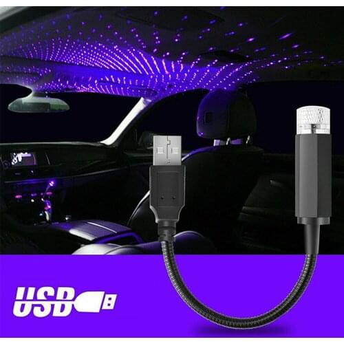 1PC Mini LED Car Roof Star Night Lights Projector Light Interior Ambient Night Starry Sky USB LED Decorative Lights