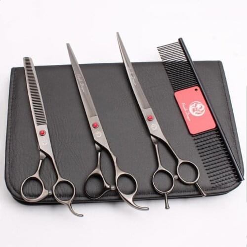 Purple dragon 8 inches pet scissors Beauty suit Straight shear Thinning Scissors Thin bending shear Scissors Trimming Scissors