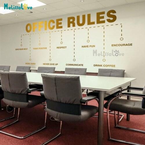 Office Rules Quote Decal Motivational Inspiring Company School Entrepreneur Company Meeting Room Vinyl Wall Art Sticker BD386