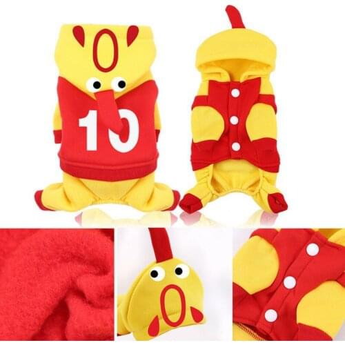 Dogs Autumn Winter Clothes Chicken Cosplay Cotton Down Jacket Hooded Jumpsuit For Small Medium Dogs Puppy Coat For Winter