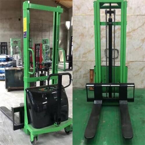 SYNBON 1.0 Ton Semi Electric Stacker Truck Lift Battery Forklift Push Walking Loading Height 2.5m