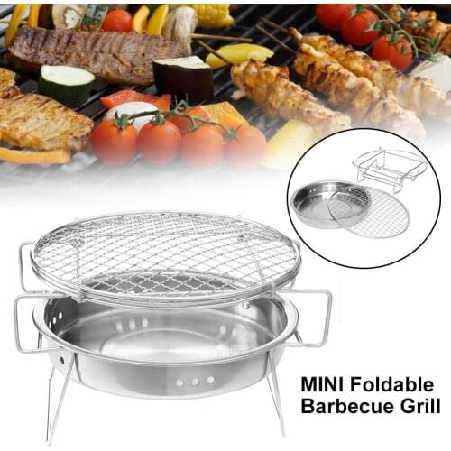 Portable Folding Outdoor Camping Stainless Steel Barbecue Grill Cooking Stove Foldable, installation disassembly are very simple