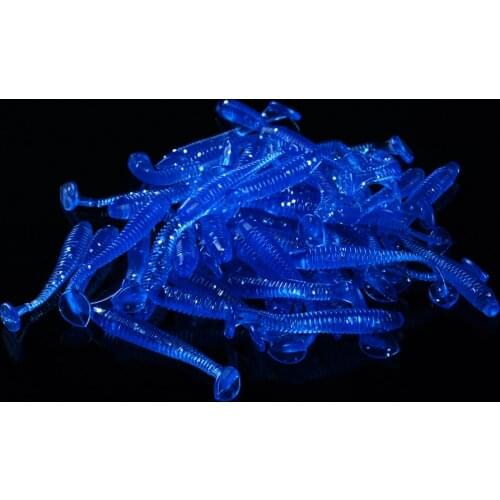 Trout Lure 50pcs/lot T tail Soft Bait Worm 45mm 0.6g Wobbler Jigging Silicone Baits Iscas Bass Soft Fish Soft Bait Fishing Lure