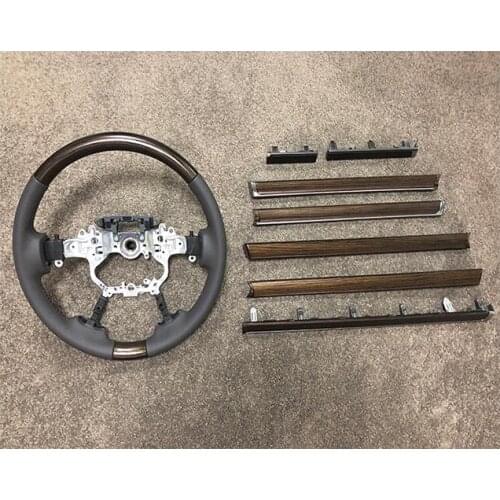 For 2016-19 Land Cruiser LC200 Modified Mahogany Interior Door Trim strips Wood Steering wheel