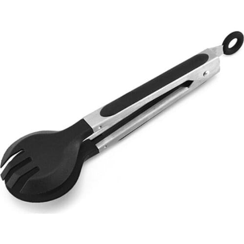 Stainless Steel Food Tongs Non-Stick Silicone Tipped Kitchen Cooking Tongs Clamp