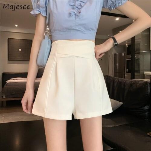 Shorts Women High Waist Lady Criss-cross New Fashion Simple A-line Loose All-match Cozy Summer Korean Style Ulzzang Female Daily