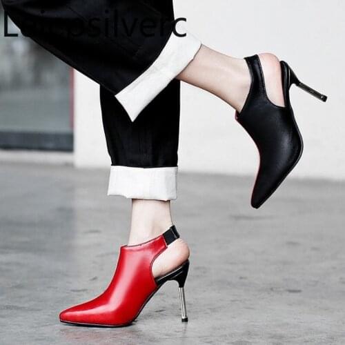 Pumps Spring and autumn new style Fashion Pointed Color matching Fine heel High heel Elastic band Womens shoe plus size 32-48