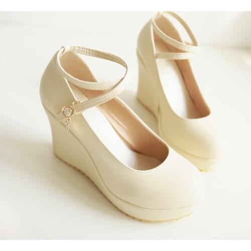 Women Pumps Real Sapato Feminino Zapatos Mujer Tacon Five Colors Plus Size 34-46 2017 New High Heels Women Wedge Classic C-2