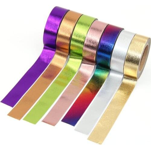 1pcs DIY Cute Kawaii Solid Color foil Washi Tape Lovely Adhesive Tape For Home Decoration Scrapbooking Free Shipping