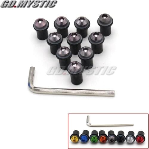 10Ps Motorcycle 5mm Windscreen Windshield Bolts Screw Nut Fastener Kit For KAWASAKI Z250 Z300 Z750 Z800 ER6N Z1000 Z1000SX