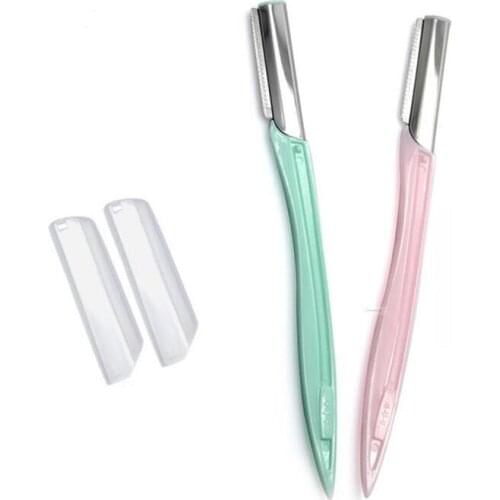 2pcs long eyebrow trimmer trimming hair razor eyebrow shaver women makeup tools
